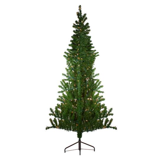 7.5ft. Pre-Lit Medium Canadian Pine Artificial Christmas Wall Tree, Clear Lights